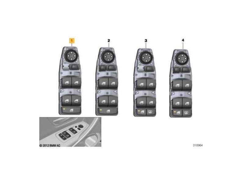 Recambio de mando elevalunas delantero izquierdo para bmw serie 3 lim. (f30) 316d referencia OEM IAM 9208109  61319208109