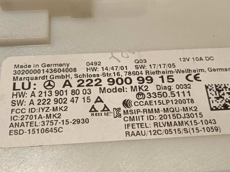 Recambio de modulo electronico para mercedes-benz clase glc coupe (bm 253)(6.2016) referencia OEM IAM A2229009915  