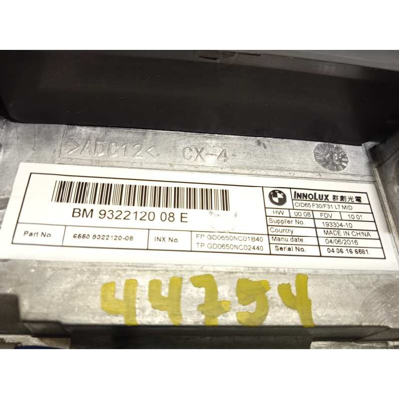 Recambio de pantalla multifuncion para bmw serie 3 lim. (f30) 316d referencia OEM IAM 9322120  65509322120