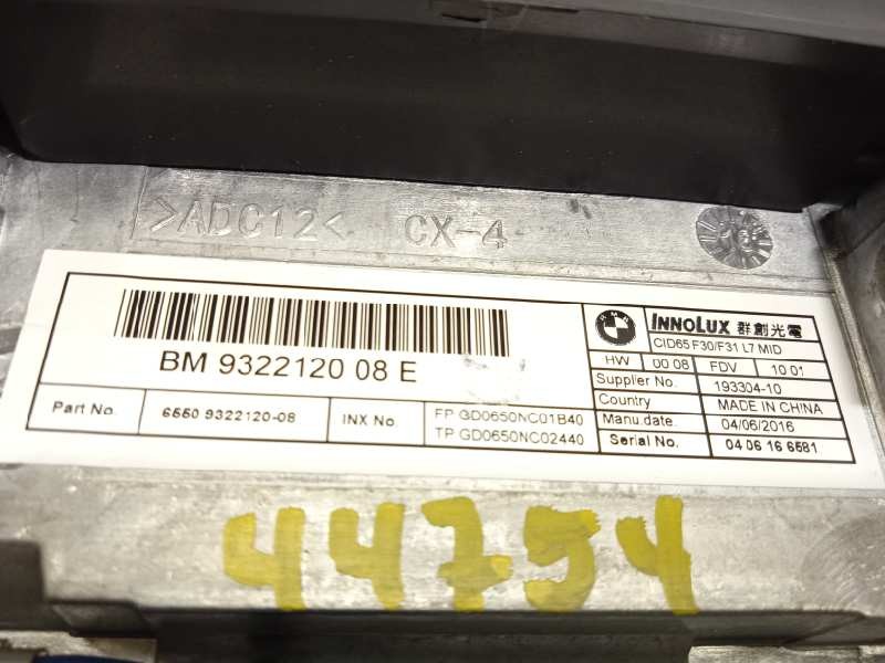 Recambio de pantalla multifuncion para bmw serie 3 lim. (f30) 316d referencia OEM IAM 9322120  65509322120