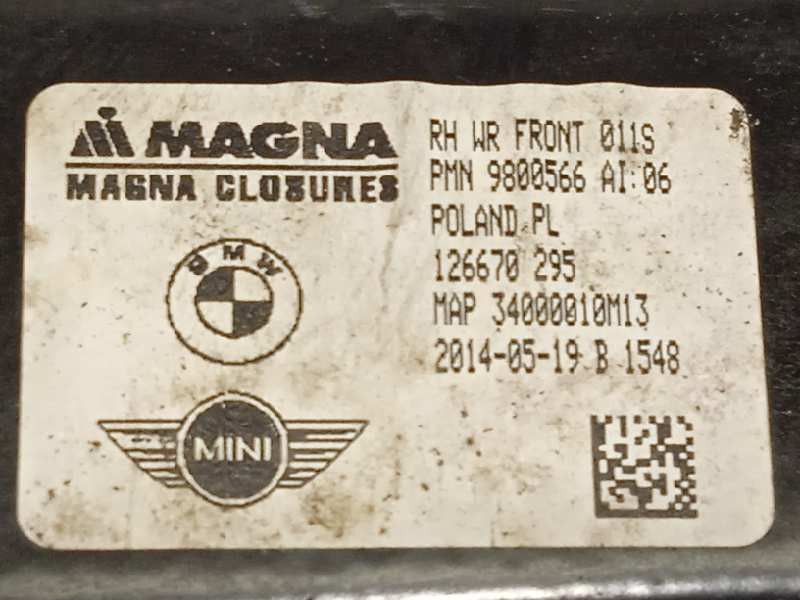 Recambio de elevalunas delantero derecho para bmw mini countryman (r60) one d referencia OEM IAM 9800566  