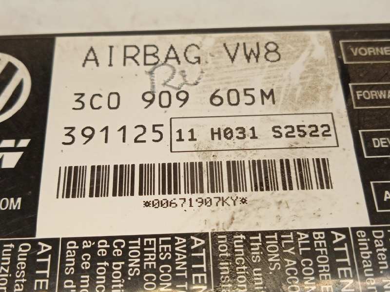 Recambio de centralita airbag para volkswagen passat variant (3c5) advance referencia OEM IAM 3C0909605M  3C0909605M00B