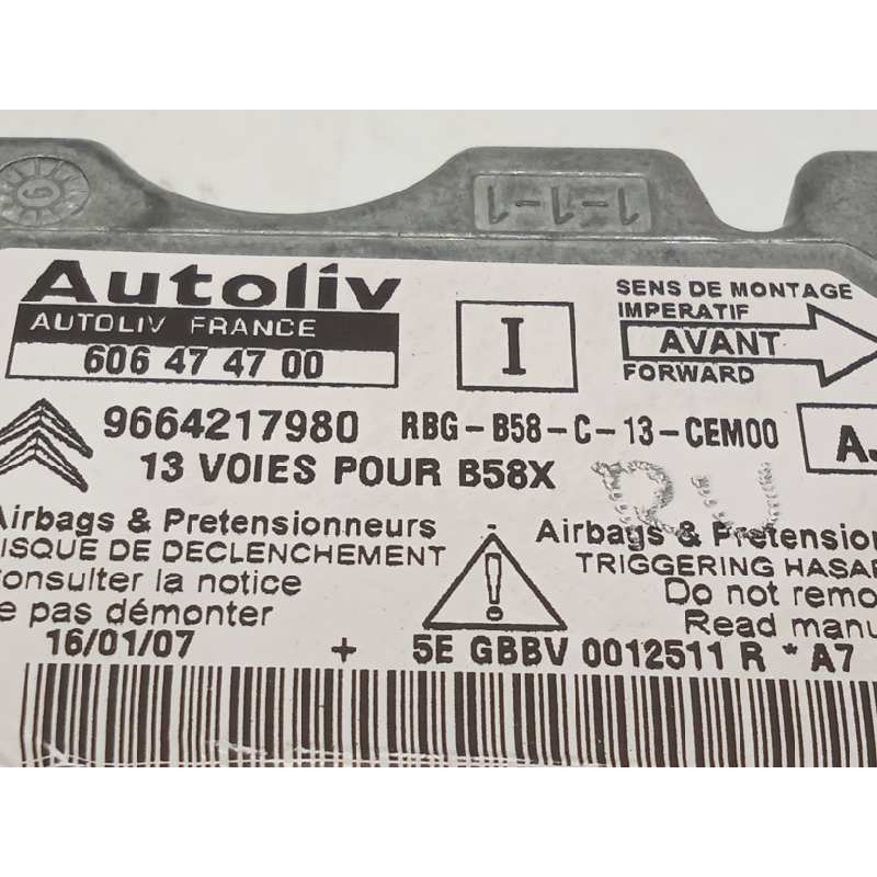 Recambio de centralita airbag para citroën c4 grand picasso exclusive referencia OEM IAM 9664217980 606474700 6546A8