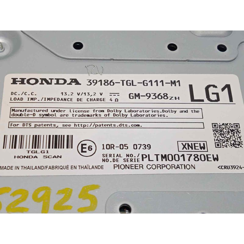 Recambio de modulo electronico para honda civic lim.4 (fc) 1.0 referencia OEM IAM 39186TGLG11  39186TGLG111M1