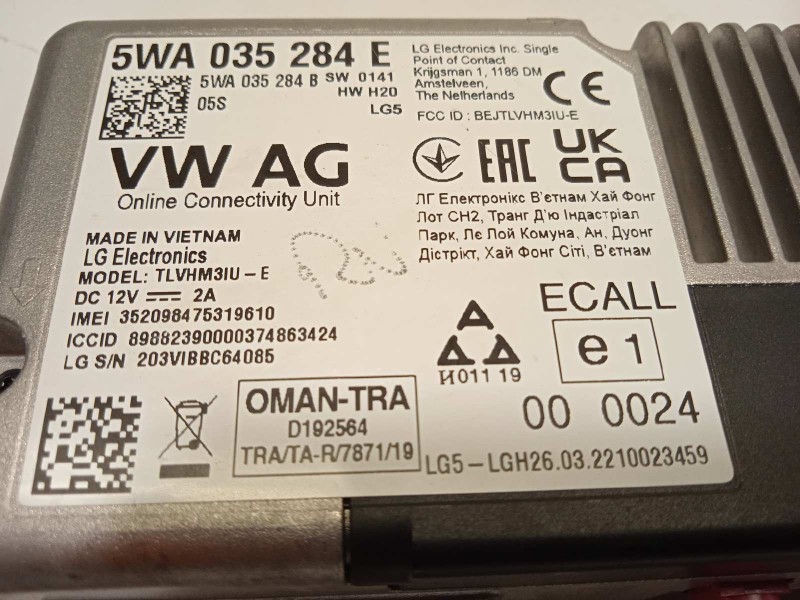 Recambio de modulo electronico para volkswagen t-cross 1.0 tsi referencia OEM IAM 5WA035284E  