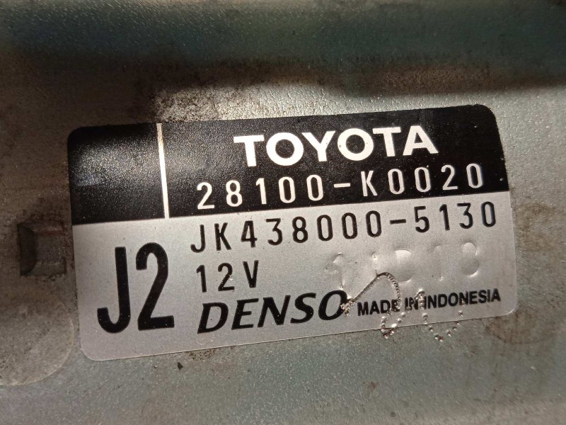 Recambio de motor arranque para toyota yaris (ksp211 1.5 referencia OEM IAM 28100K0020  JK4380005130