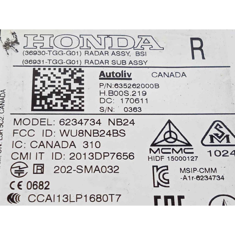 Recambio de modulo electronico para honda civic lim.4 (fc) 1.0 referencia OEM IAM 36931TGGG01  36930TGGG01