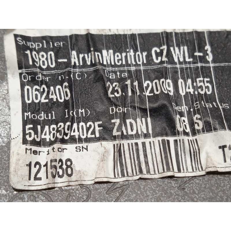 Recambio de elevalunas trasero derecho para skoda fabia combi (5j5) 1.9 tdi referencia OEM IAM 5J4839402F  6Q0959812D