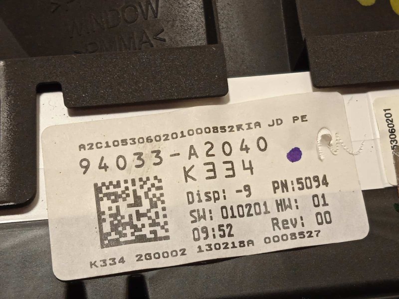 Recambio de cuadro instrumentos para kia cee´d 1.0 tgdi cat referencia OEM IAM 94033A2040  