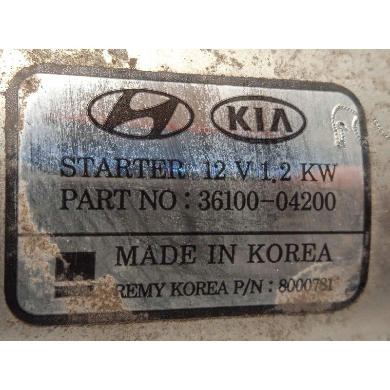 Recambio de motor arranque para kia cee´d 1.0 tgdi cat referencia OEM IAM 3610004200  
