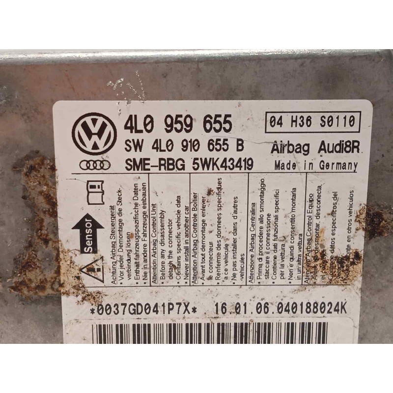 Recambio de centralita airbag para audi q7 (4l) 3.0 tdi referencia OEM IAM 4L0959655 4L0910655B 5WK43419