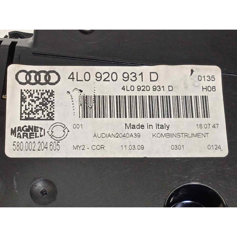 Recambio de cuadro instrumentos para audi q7 (4l) 3.0 tdi referencia OEM IAM 4L0920931D  