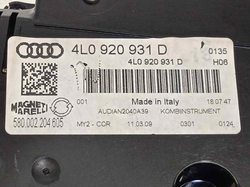 Recambio de cuadro instrumentos para audi q7 (4l) 3.0 tdi referencia OEM IAM 4L0920931D  