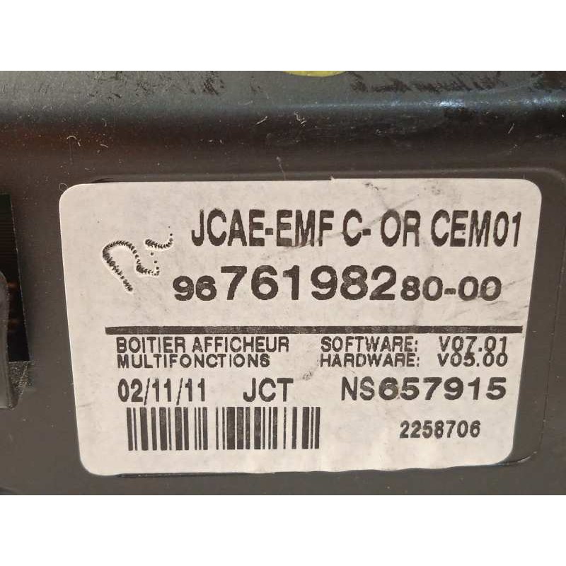 Recambio de pantalla multifuncion para peugeot 508 active referencia OEM IAM 9676198280  9836586580