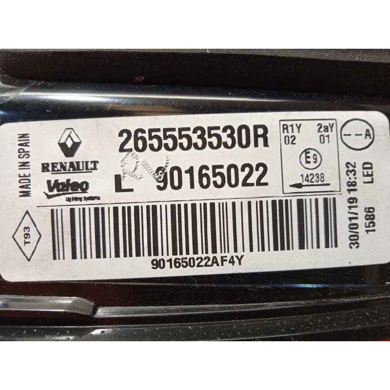 Recambio de piloto trasero izquierdo interior para renault kadjar 1.3 tce referencia OEM IAM 265553530R  90165022