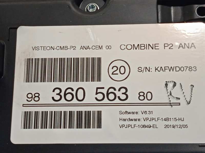 Recambio de cuadro instrumentos para peugeot 208 (p2) allure referencia OEM IAM 9836056380  