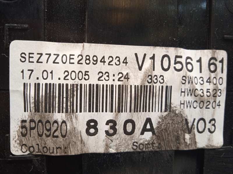 Recambio de cuadro instrumentos para seat toledo (5p2) reference referencia OEM IAM 5P0920830A  5P0920830AX