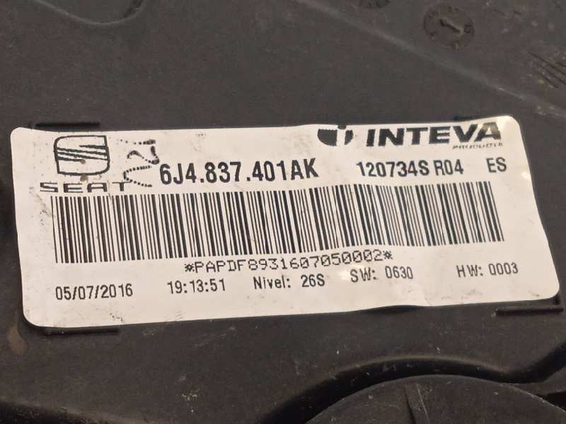 Recambio de elevalunas delantero izquierdo para seat ibiza (6p1) style referencia OEM IAM 6J4837401AK  6R0959801DS