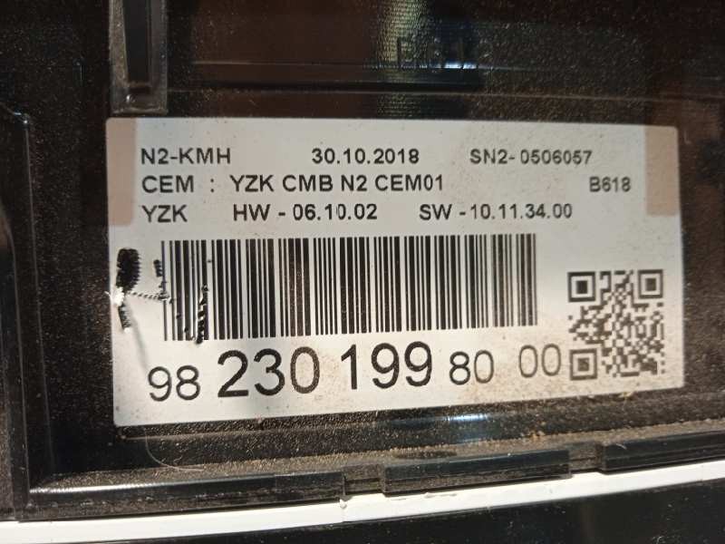 Recambio de cuadro instrumentos para citroën c3 live referencia OEM IAM 9823019980  