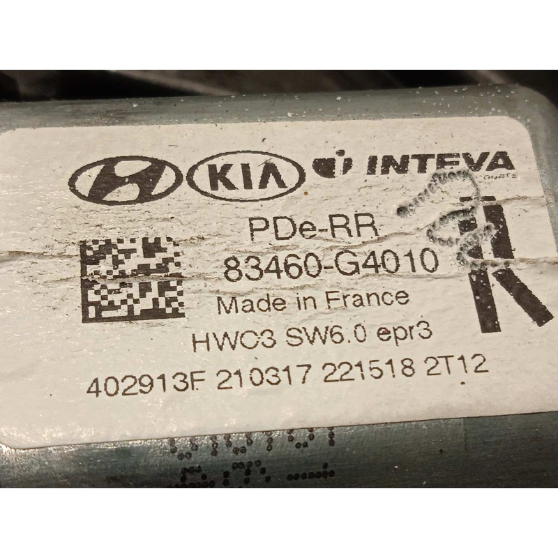 Recambio de elevalunas trasero derecho para hyundai i30 (pd) 1.6 crdi cat referencia OEM IAM 83480G4030  83460G4010
