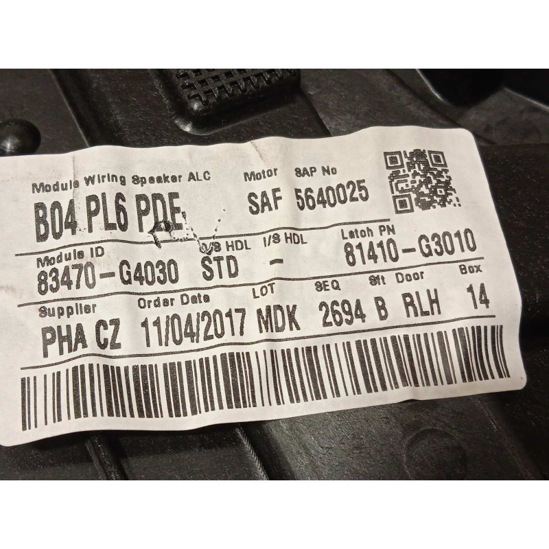 Recambio de elevalunas trasero izquierdo para hyundai i30 (pd) 1.6 crdi cat referencia OEM IAM 83470G4030  83450G4010