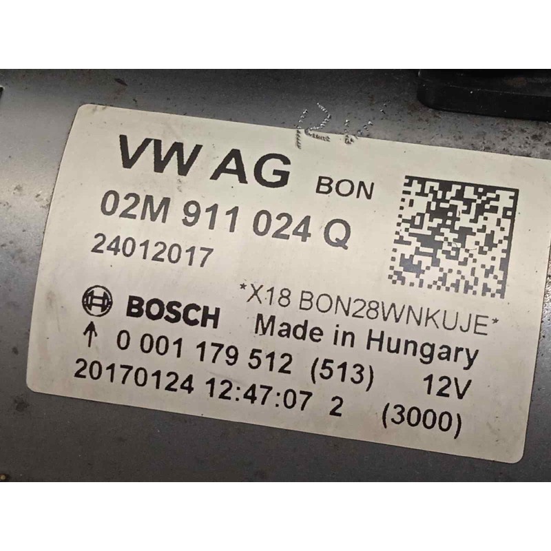 Recambio de motor arranque para seat ibiza (6p1) reference referencia OEM IAM 02M911024Q  0001179512