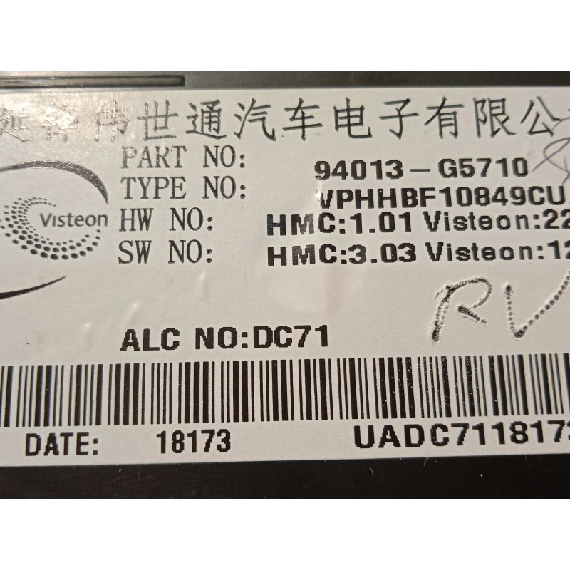 Recambio de cuadro instrumentos para kia niro drive referencia OEM IAM 94013G5710  