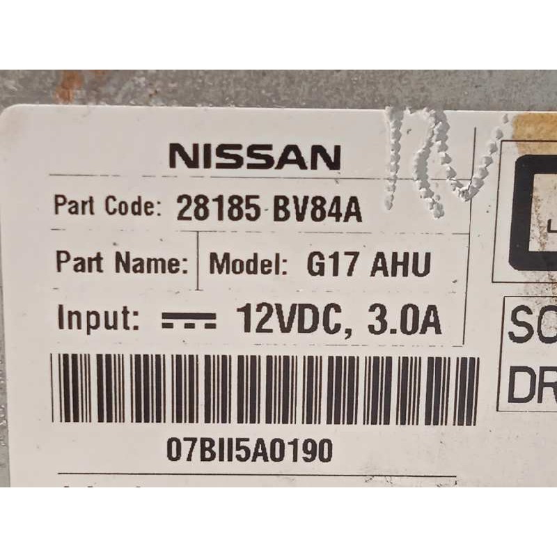 Recambio de sistema audio / radio cd para nissan juke (f15) 1.6 cat referencia OEM IAM 28185BV84A  