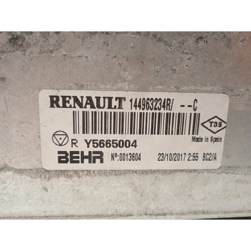Recambio de intercooler para renault kangoo profesional referencia OEM IAM 144963234R  