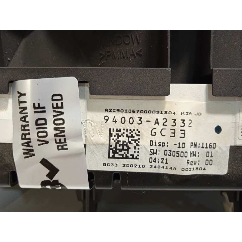 Recambio de cuadro instrumentos para kia cee´d drive referencia OEM IAM 94003A2332  
