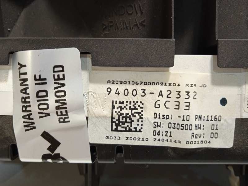 Recambio de cuadro instrumentos para kia cee´d drive referencia OEM IAM 94003A2332  