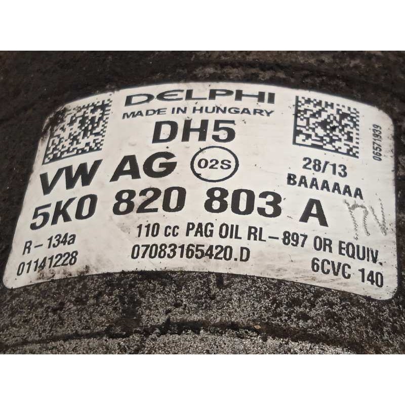 Recambio de compresor aire acondicionado para seat ibiza sc (6j1) reference referencia OEM IAM 5K0820803A  