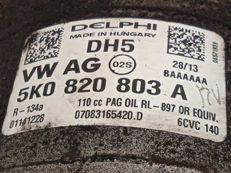 Recambio de compresor aire acondicionado para seat ibiza sc (6j1) reference referencia OEM IAM 5K0820803A  