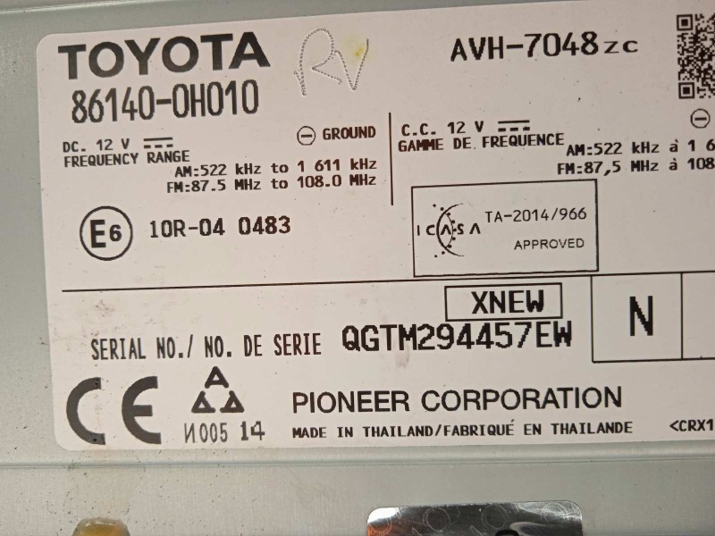 Recambio de sistema audio / radio cd para citroën c1 city edition referencia OEM IAM 861400H010  