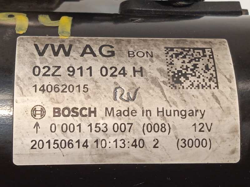 Recambio de motor arranque para volkswagen t6 transporter kombi referencia OEM IAM 02Z911024H  0001153007