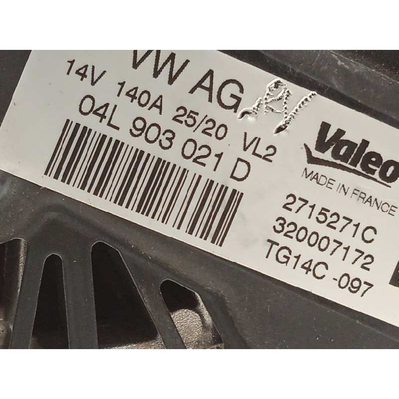 Recambio de alternador para volkswagen t-roc advance referencia OEM IAM 04L903021D 2715271C TG14C097