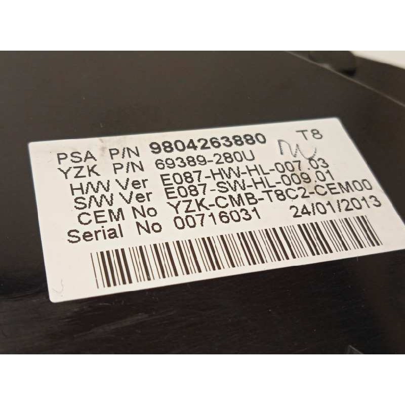 Recambio de cuadro instrumentos para peugeot 5008 allure referencia OEM IAM 9804263880  9677785780
