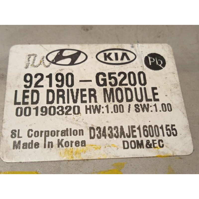 Recambio de centralita faros xenon para kia niro referencia OEM IAM 92190G5200  