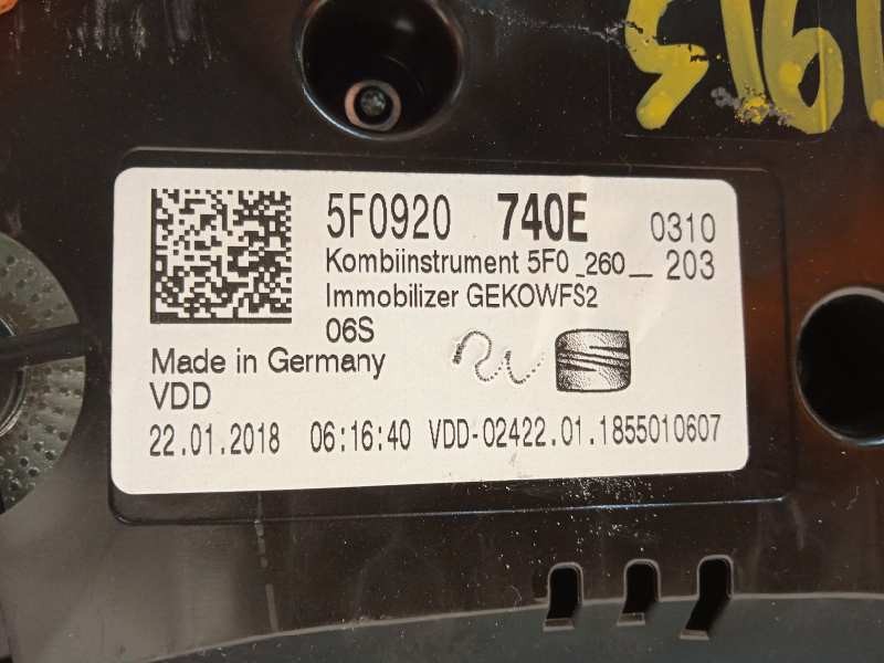 Recambio de cuadro instrumentos para seat leon (5f1) 1.2 tsi referencia OEM IAM 5F0920740E  