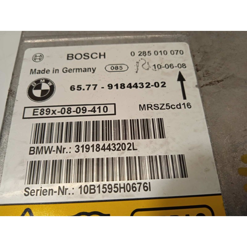 Recambio de centralita airbag para bmw serie 3 touring (e91) 320d referencia OEM IAM 65779184432  0285010070