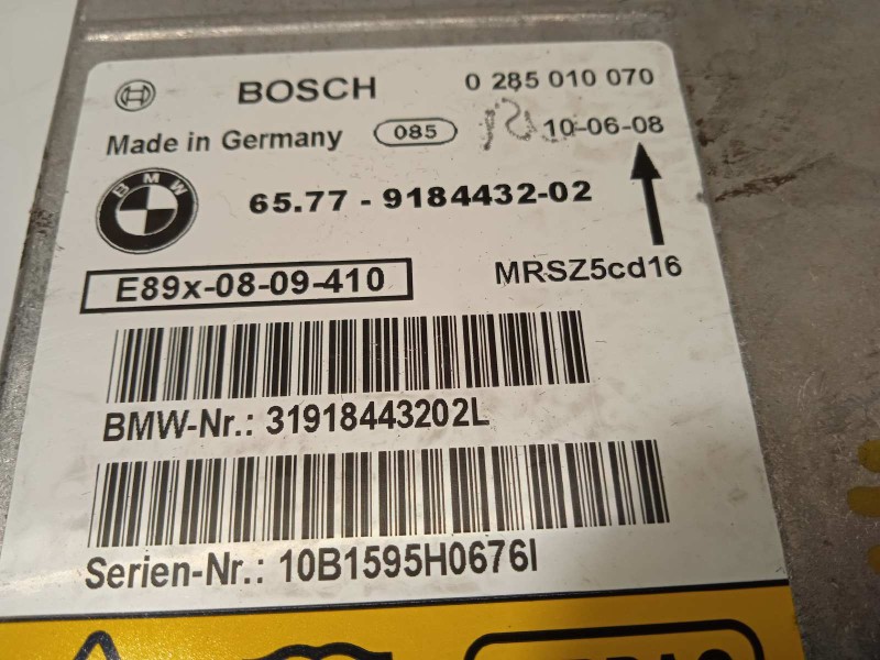 Recambio de centralita airbag para bmw serie 3 touring (e91) 320d referencia OEM IAM 65779184432  0285010070