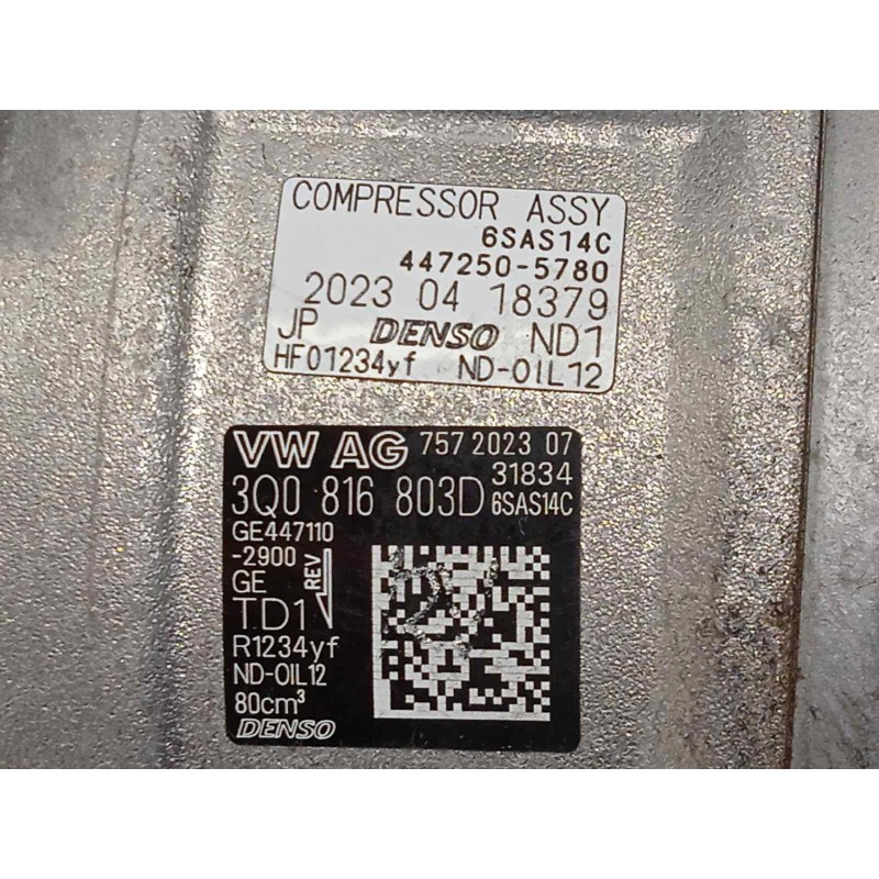 Recambio de compresor aire acondicionado para volkswagen arteon (3h8) 2.0 ltr tfsi referencia OEM IAM 3Q0816803D  6SAS14C
