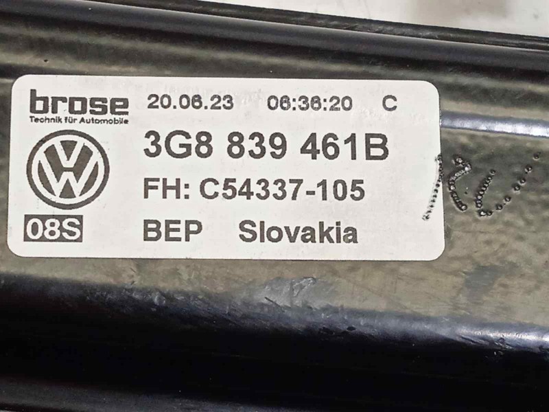 Recambio de elevalunas trasero izquierdo para volkswagen arteon (3h8) 2.0 ltr tfsi referencia OEM IAM 3G8839461B  4K0959802