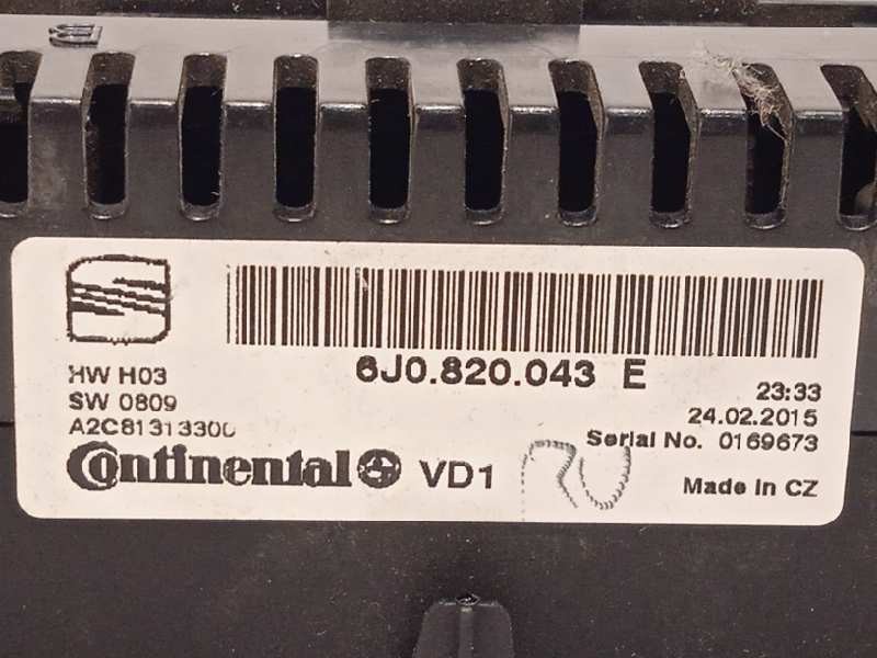 Recambio de mando climatizador para seat ibiza sc (6j1) stylance / style referencia OEM IAM 6J0820043E  6J0820043EAT7