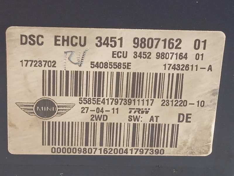Recambio de abs para mini mini (r56) cooper d referencia OEM IAM 34519807162 17723702 54085585E