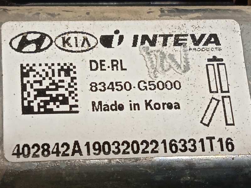 Recambio de elevalunas trasero izquierdo para kia niro referencia OEM IAM 83470G5000  83450G5000