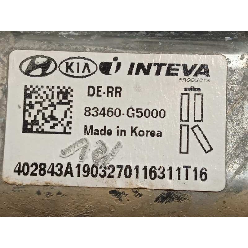 Recambio de elevalunas trasero derecho para kia niro referencia OEM IAM 83480G5000  83460G5000