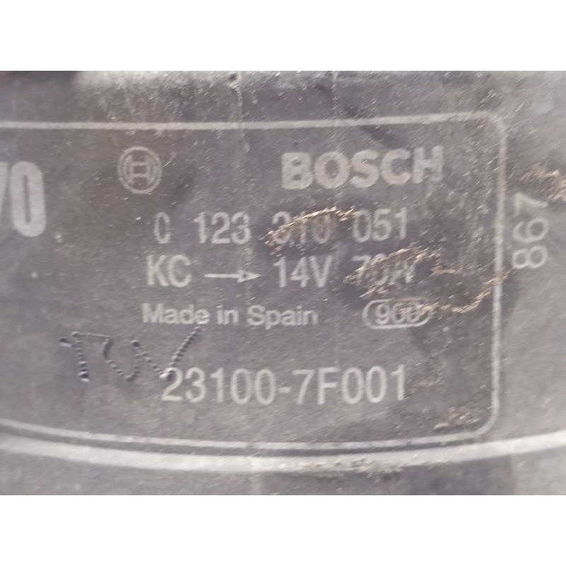 Recambio de alternador para nissan terrano/terrano.ii (r20) 2.7 turbodiesel referencia OEM IAM 231007F001  0123310051