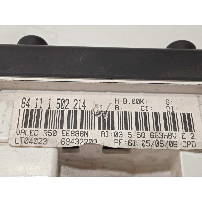 Recambio de mando calefaccion / aire acondicionado para bmw mini (r50,r53) one referencia OEM IAM 64111502214  