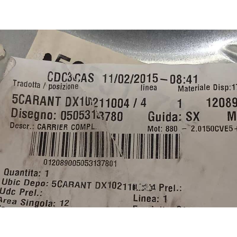 Recambio de elevalunas delantero derecho para alfa romeo giulietta (191) 1.6 jtdm cat referencia OEM IAM 0505313780  